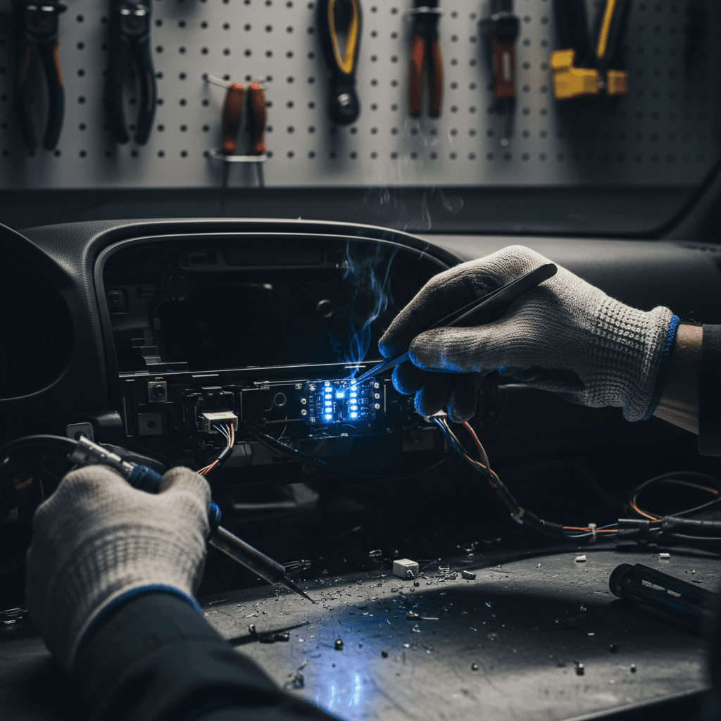 Immobilizer security module being serviced